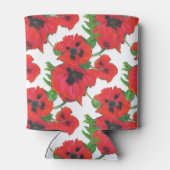Helderrood-oosterse papavers op wit blikjeskoeler (Achterkant)