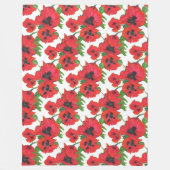 Helderrood-oosterse papavers op wit fleece deken (Voorkant)