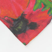 Helderrood-oosterse papavers op wit fleece deken (Hoek)