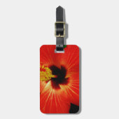 Helderrood Oranje Hibiscus Flower Bagagelabel (Voorkant verticaal)