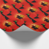 Helderrood Oranje Hibiscus Flower Cadeaupapier (Hoek)