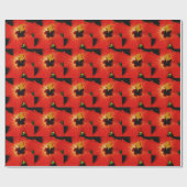 Helderrood Oranje Hibiscus Flower Cadeaupapier (Vlak)