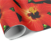 Helderrood Oranje Hibiscus Flower Cadeaupapier (Rol Hoek)