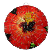 Helderrood Oranje Hibiscus Flower Dartbord (Voorkant)