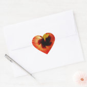 Helderrood Oranje Hibiscus Flower Hart Sticker (Envelop)