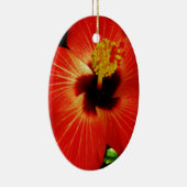 Helderrood Oranje Hibiscus Flower Keramisch Ornament (Rechts)