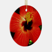 Helderrood Oranje Hibiscus Flower Keramisch Ornament (Rechts)