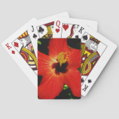Helderrood Oranje Hibiscus Flower Speelkaarten (Achterkant)