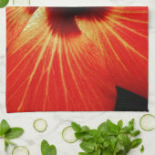 Helderrood Oranje Hibiscus Flower Theedoek (Gevouwen)