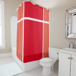 Helderrood Oranje raceblok Douchegordijn