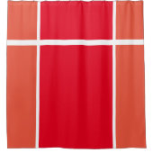 Helderrood Oranje raceblok Douchegordijn (Voorkant)