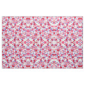 Helderrood, Paars en roze Floral Pattern Stof (Yard (91,4 cm))