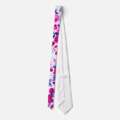 Helderrood, Paars en roze Floral Pattern Stropdas (Achterkant)