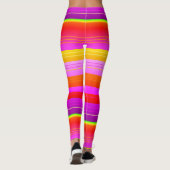 Helderrood paarse creatieve gestreepte Leggings (Achterkant)