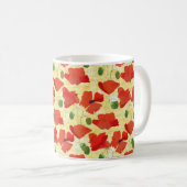 Helderrood papaver op Cornfield Geel Mok (Voorkant rechts)