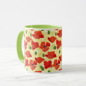 Helderrood papaver op Cornfield Geel Mok (Voorkant links)