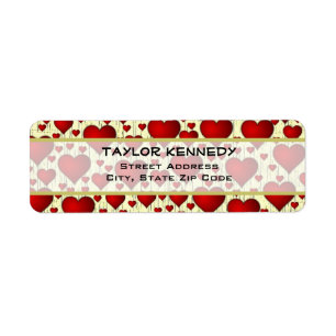 Helderrood Romantisch patroon Etiket