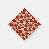 Helderrood Romantisch patroon Servetten (Hoek)