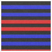 Helderrood, Royal Blue, Midnight Black Stipe Stof (Close Up)