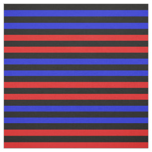 Helderrood, Royal Blue, Midnight Black Stipe Stof