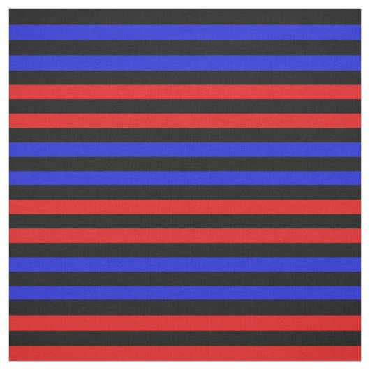 Helderrood, Royal Blue, Midnight Black Stipe Stof (Swatch)
