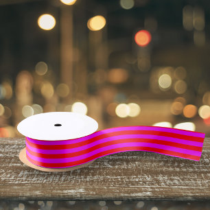 Helderrood roze band patroon satijnen lint