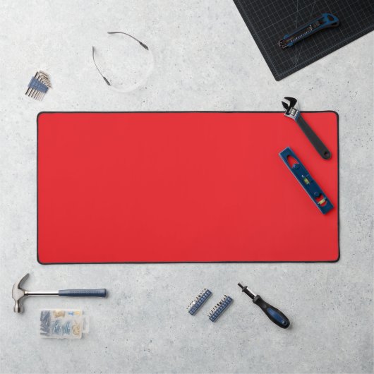 Helderrood Solid Color Desk Mat (Werkstation)