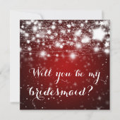 Helderrood | Stars Will You Be My Bridesmaid Kaart (Voorkant)