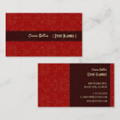 Helderrood Stijlvolle damast, visitekaartjes (Voorkant / Achterkant)