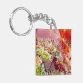 Helderrood sulfenietspecimen sleutelhanger (Voorkant Links)