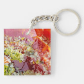 Helderrood sulfenietspecimen sleutelhanger (Achterkant)