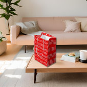 Helderrood Tweetalig Engels Spaans "Mucho Amor" Medium Cadeauzakje