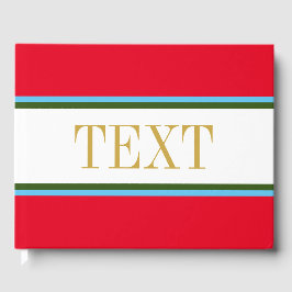 Helderrood Wit Groen Blauw Racing Stripes Tekst Gastenboek