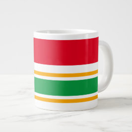 Helderrood Wit Kelly Groen Geel Racing Stripes Grote Koffiekop