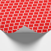 Helderrood wit Marokko Quatrefoil Patroon #4 Cadeaupapier (Hoek)
