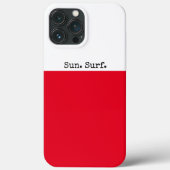 Helderrood Zomerwit Kleurenblok Zon Surven Tekst Case-Mate iPhone Case (Achterkant)
