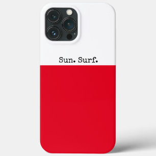 Helderrood Zomerwit Kleurenblok Zon Surven Tekst Case-Mate iPhone Case