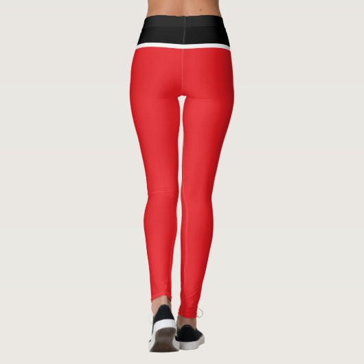 Helderrood zwart en wit leggings (Achterkant)