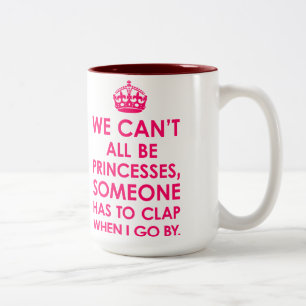 Helderroze 15 oz we kunnen niet allemaal Princesse Tweekleurige Koffiemok
