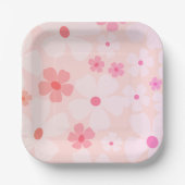 Helderroze aanjager stroomvierkant papieren bordje (Voorkant)