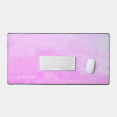 Helderroze Abstract geweven Bureaumat (Keyboard & Muis)