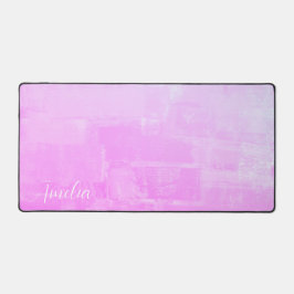 Helderroze Abstract geweven Bureaumat