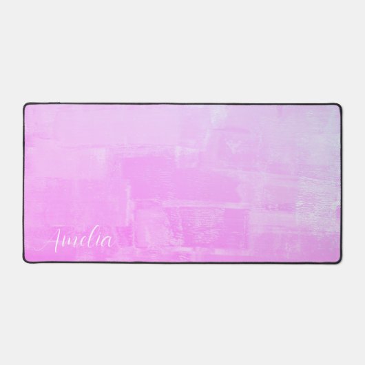 Helderroze Abstract geweven Bureaumat (Voorkant)