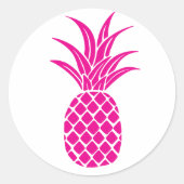 Helderroze ananas Sticker (Voorkant)