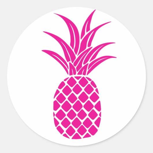 Helderroze ananas Sticker (Voorkant)