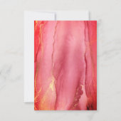 Helderroze Art RSVP Wedding Response Kaart (Achterkant)