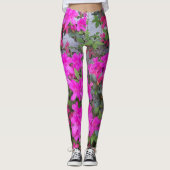 Helderroze Azaleas op leggings (Voorkant)