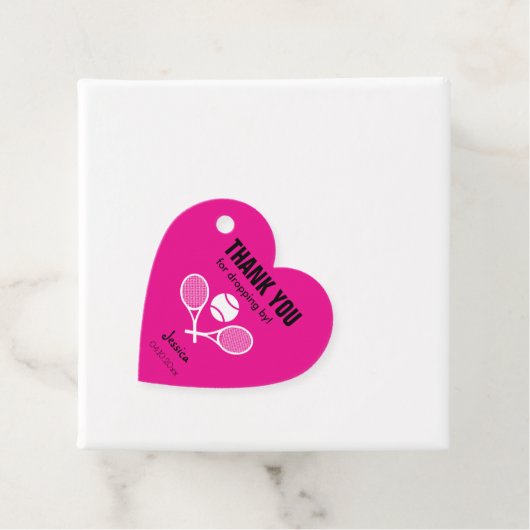 Helderroze bedankt voor je hartkloppingen bedankjes labels (In situ)