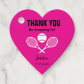Helderroze bedankt voor je hartkloppingen bedankjes labels (Voorkant)