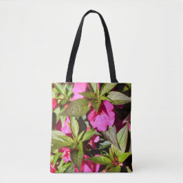 Helderroze Bezige Lizzie Bloemen Tote Bag